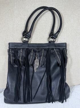 Montana West Women's Black Western Cowgirl Tote Bag Pebbled Leather Fashion